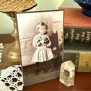 Antique CDV Photo - Little girl with ball